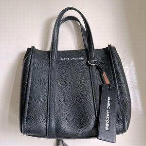 Marc Jacobs Tag Mini Tote Black Pebbled Leather Bag Purse